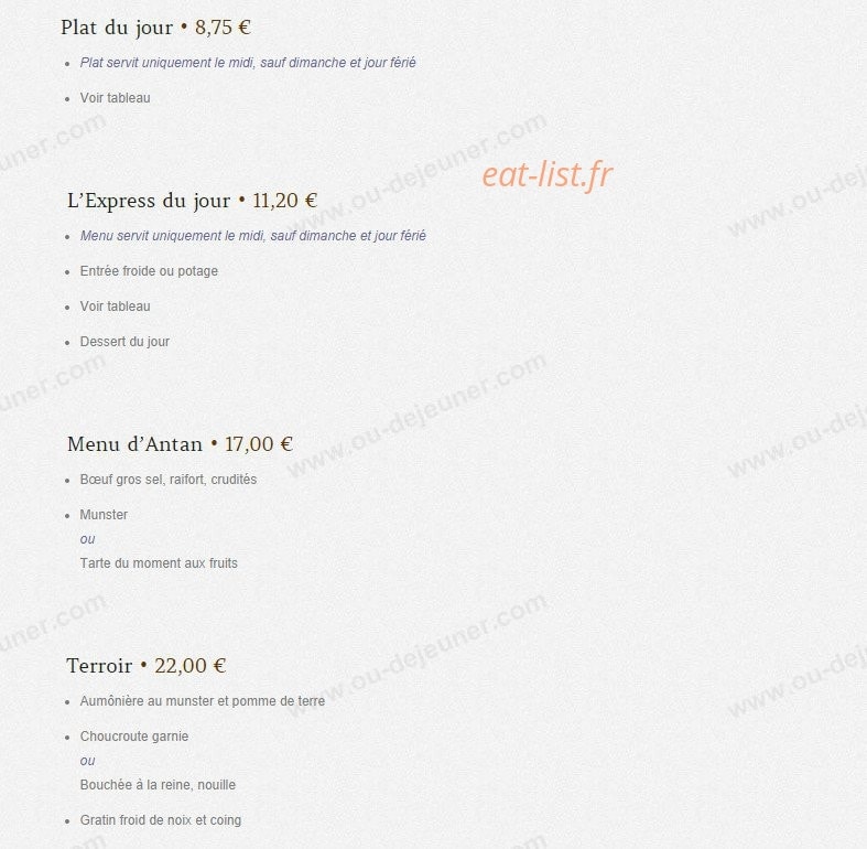 Chez Julien — carte page 1