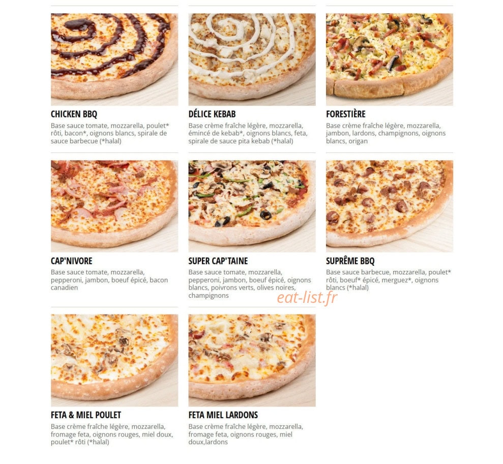 Capitaine Pizza — carte page 3