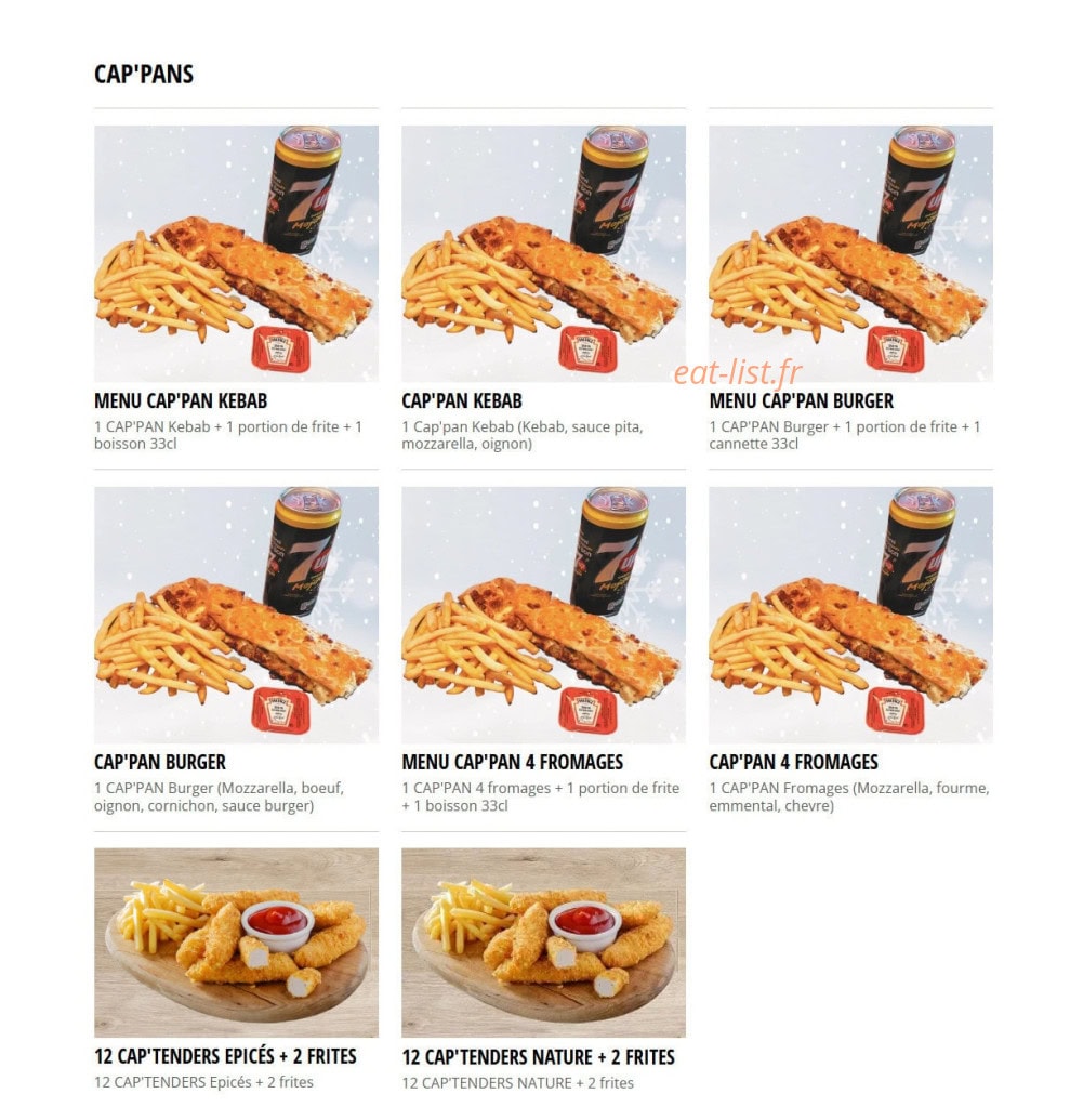 Capitaine Pizza — carte page 4