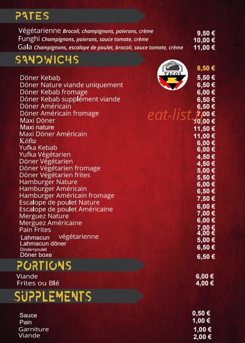 Gala Kebab — carte page 2