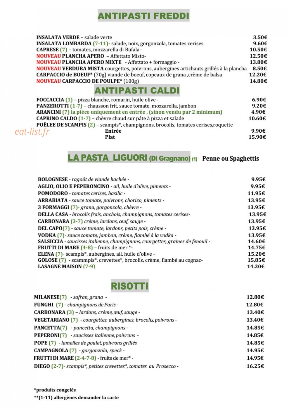 La Risotteria — carte page 3