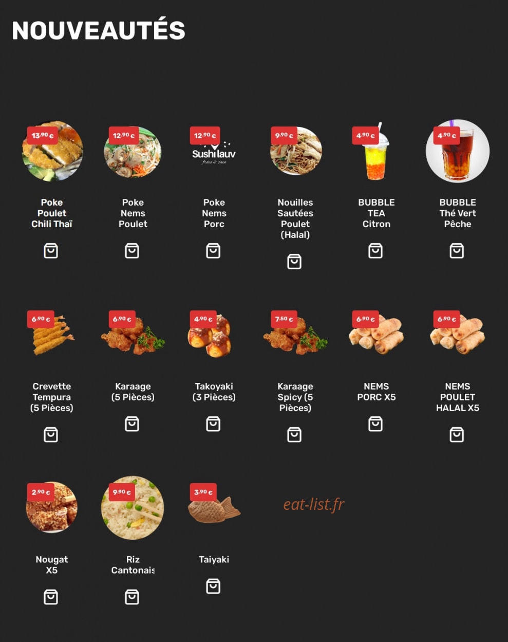Sushi Lauv — carte page 2