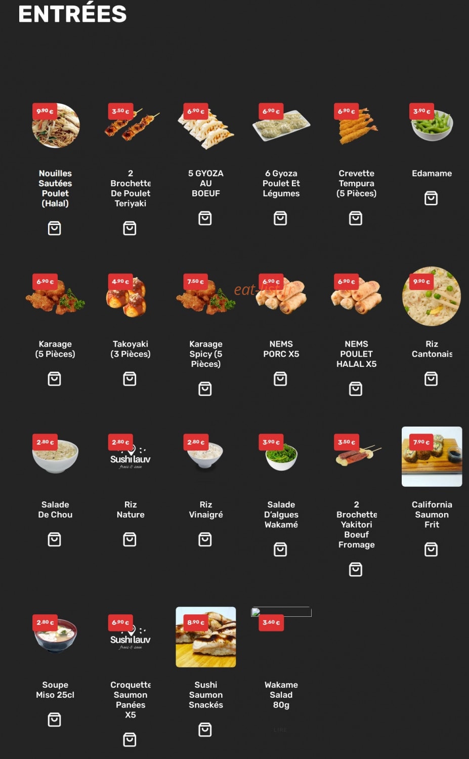 Sushi Lauv — carte page 1