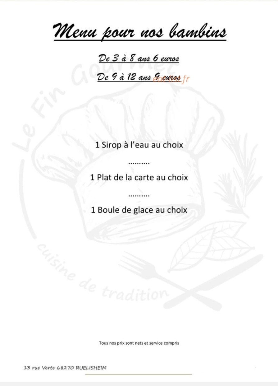 Le Fin Gourmet — carte page 4