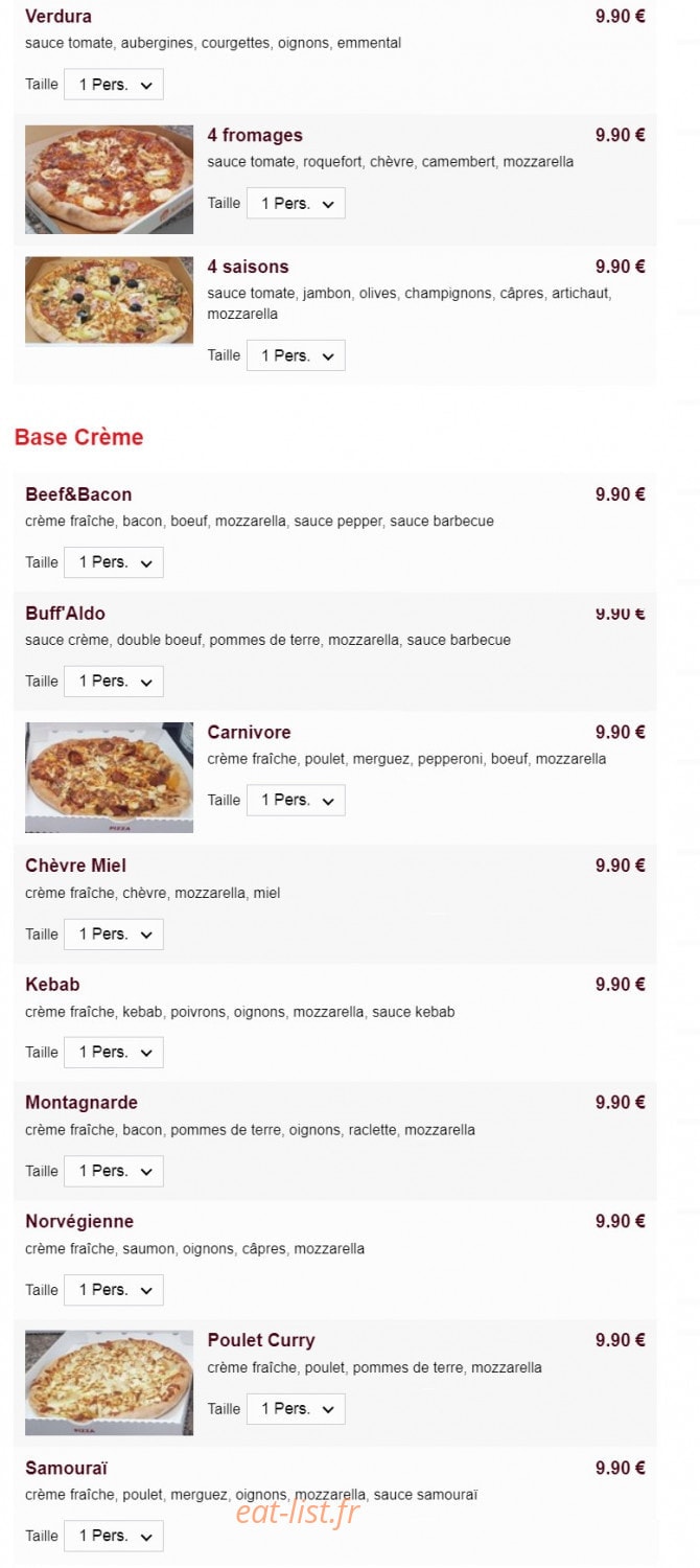 Aldo pizza — carte page 3