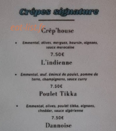 Crep' House — carte page 1