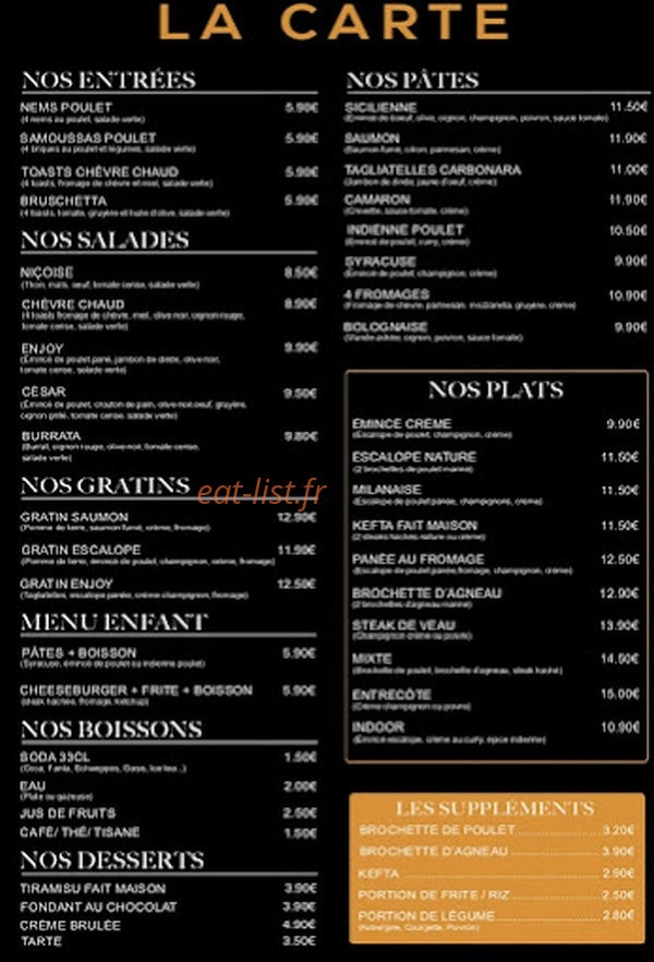 Enjoy — carte page 1