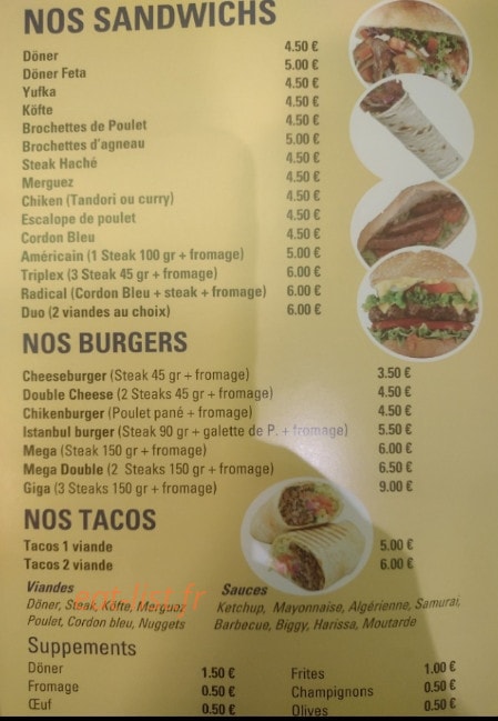 Istanbul Kebab — carte page 2