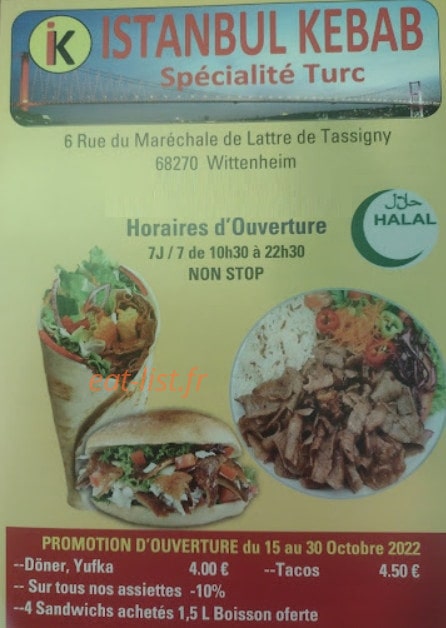 Istanbul Kebab — carte page 1