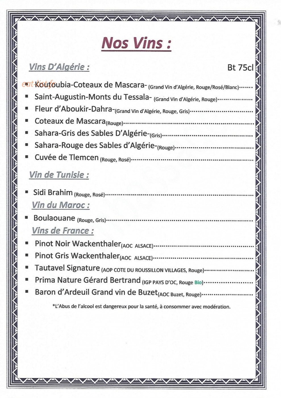 L'Ambassade — carte page 8