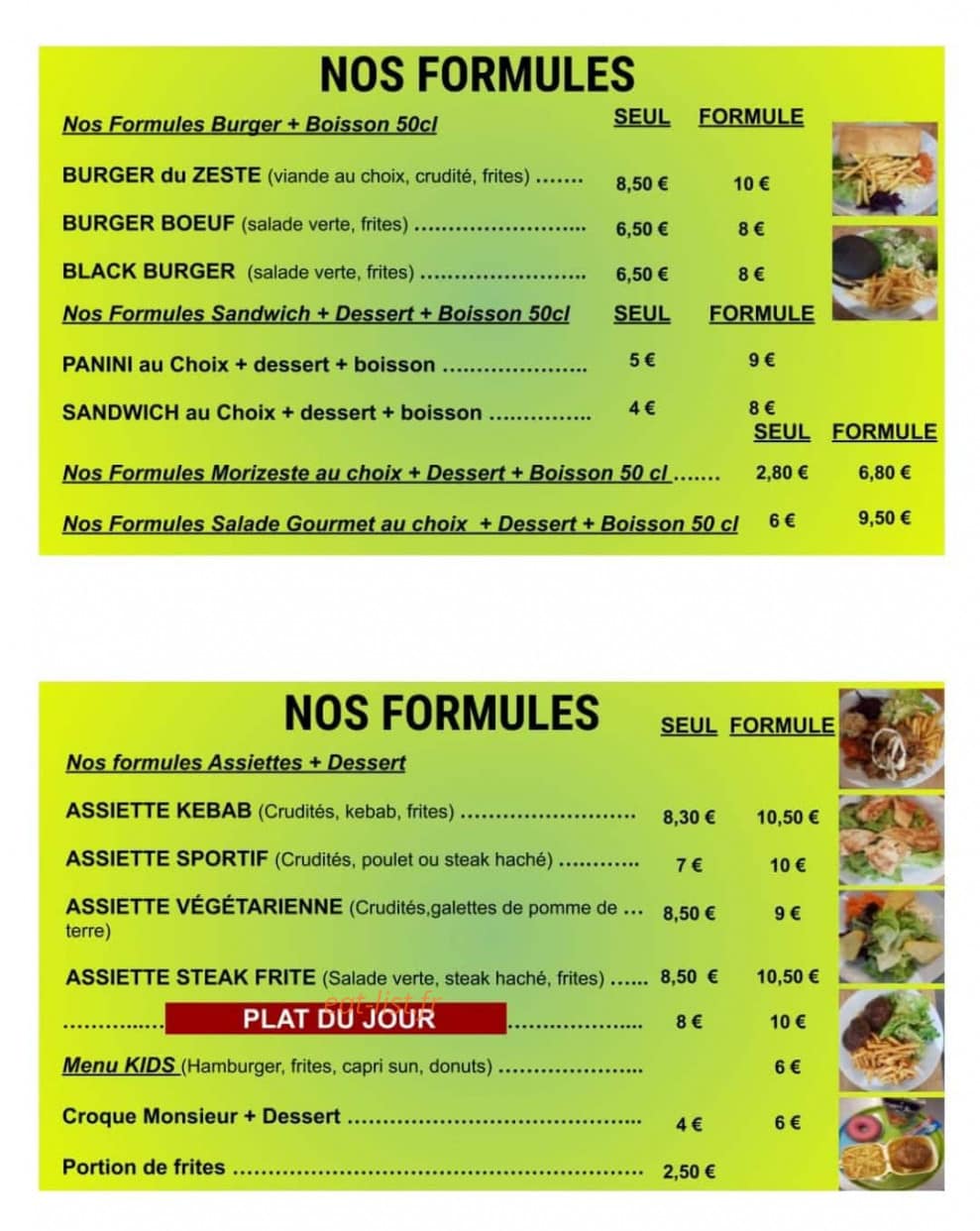 Le Zeste — carte page 7