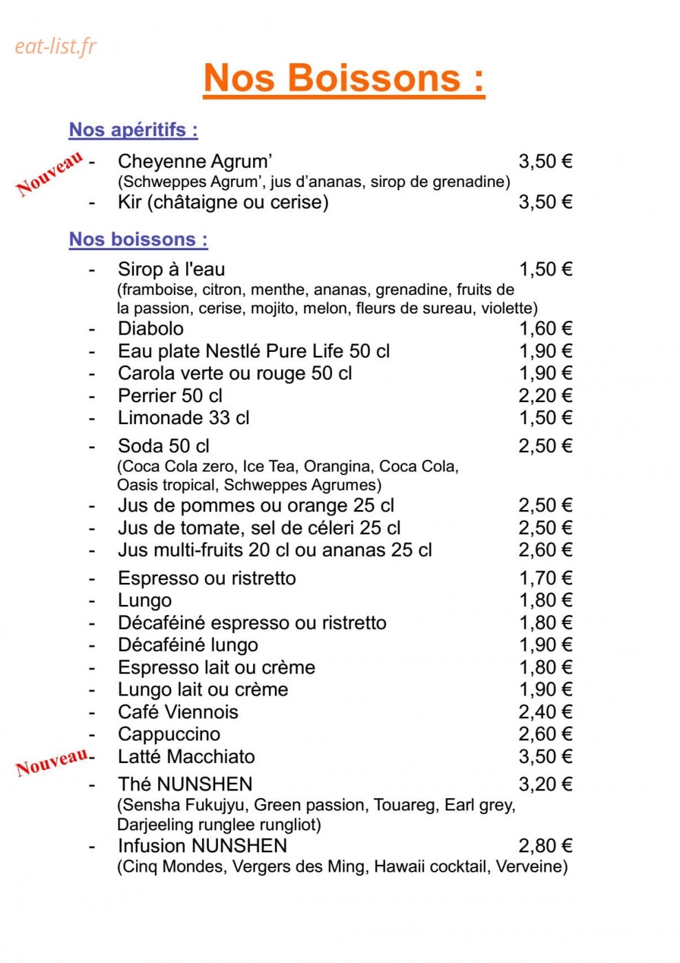 Les Mil'Saveurs — carte page 5