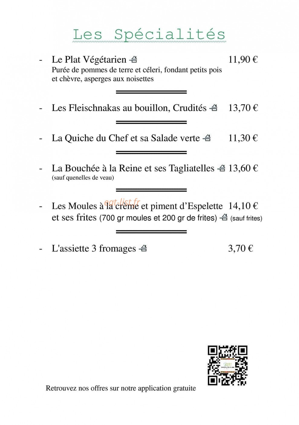 Les Mil'Saveurs — carte page 3