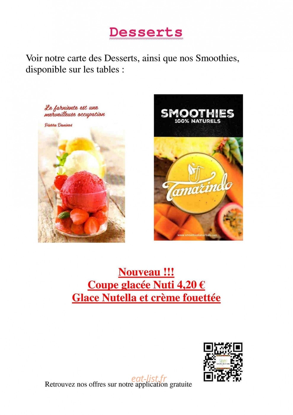 Les Mil'Saveurs — carte page 4