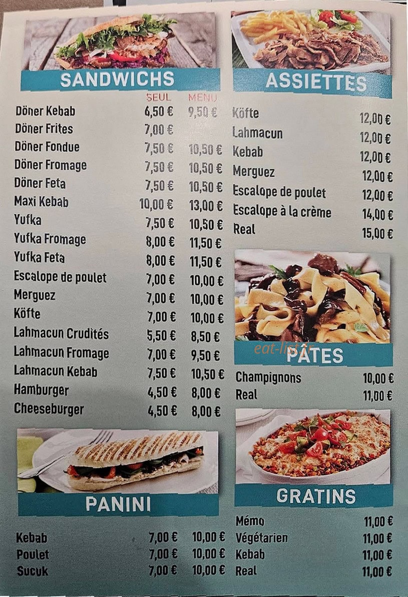 Real Kebab — carte page 1