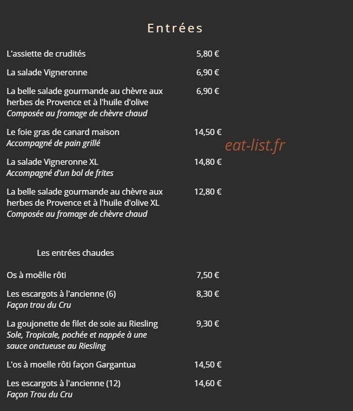 Au Trou Du Cru — carte page 1