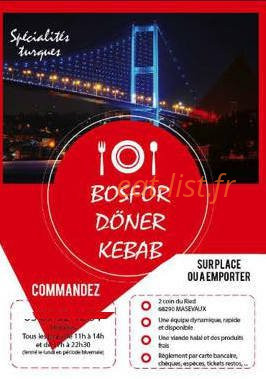 Carte et menu Bosfor doner kebab Masevaux
