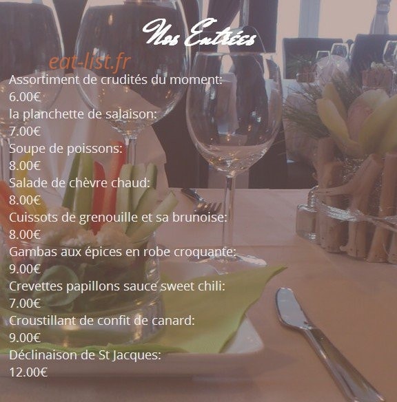 Carte et menu de La Vieille Fonderie à Masevaux-Niederbruck — les entrées