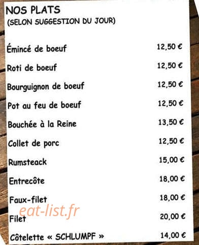 Auberge du Schlumpf — carte page 2