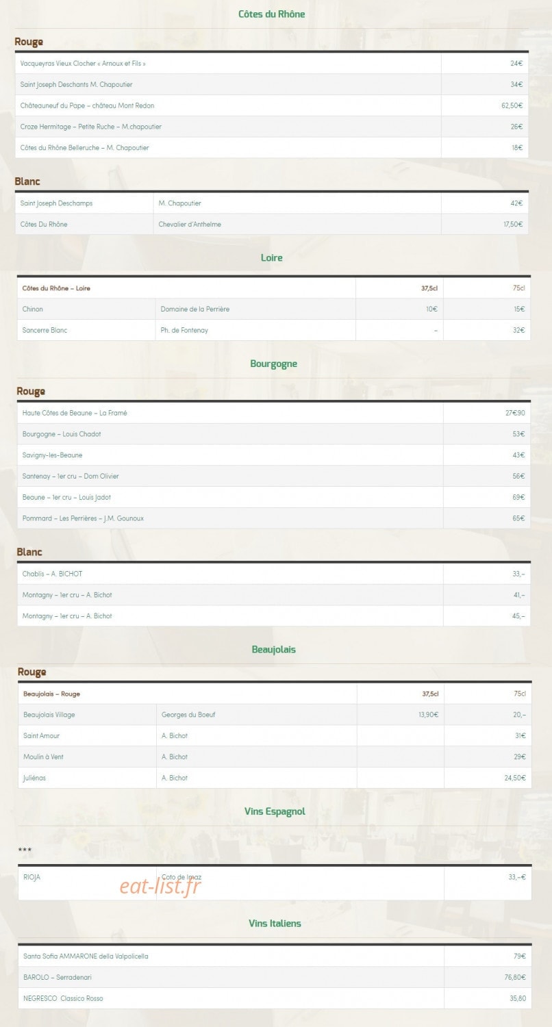 Au Tilleul — carte page 8