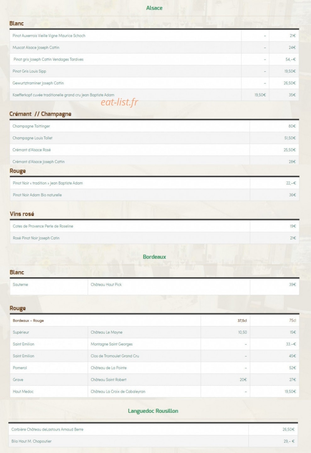 Au Tilleul — carte page 7