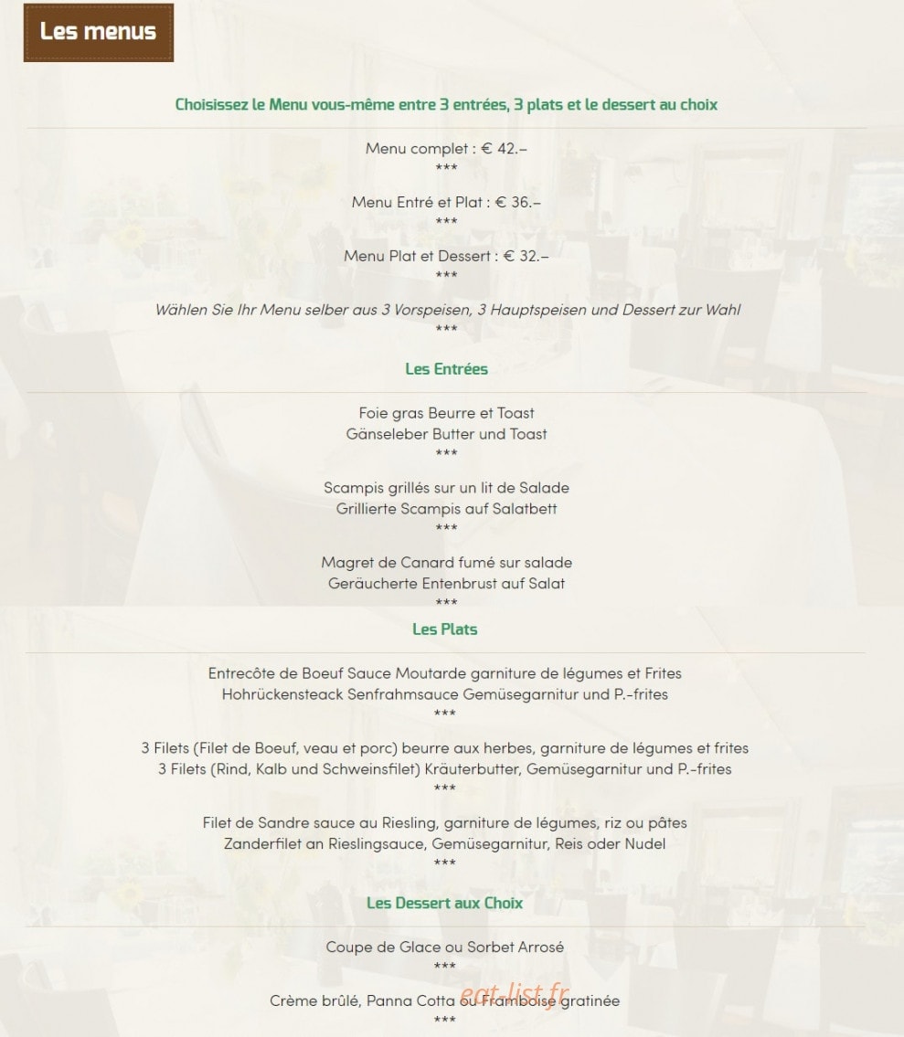 Au Tilleul — carte page 2