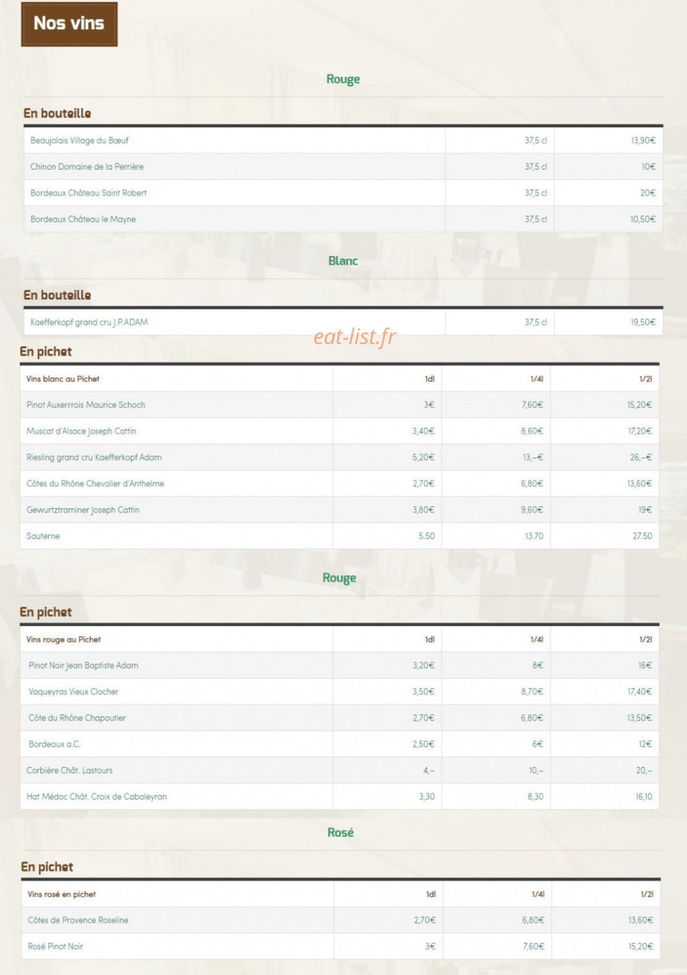 Au Tilleul — carte page 6