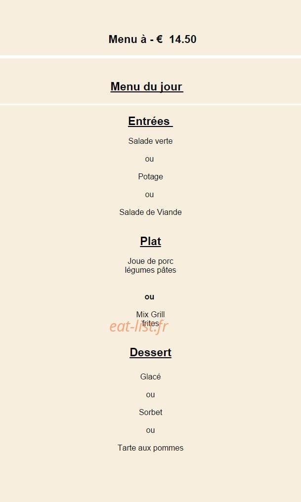 Au Tilleul — carte page 1
