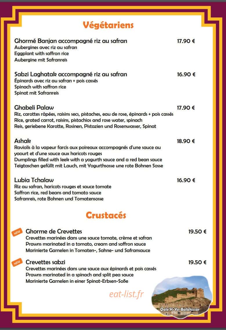 Chez Madar Joon — carte page 5