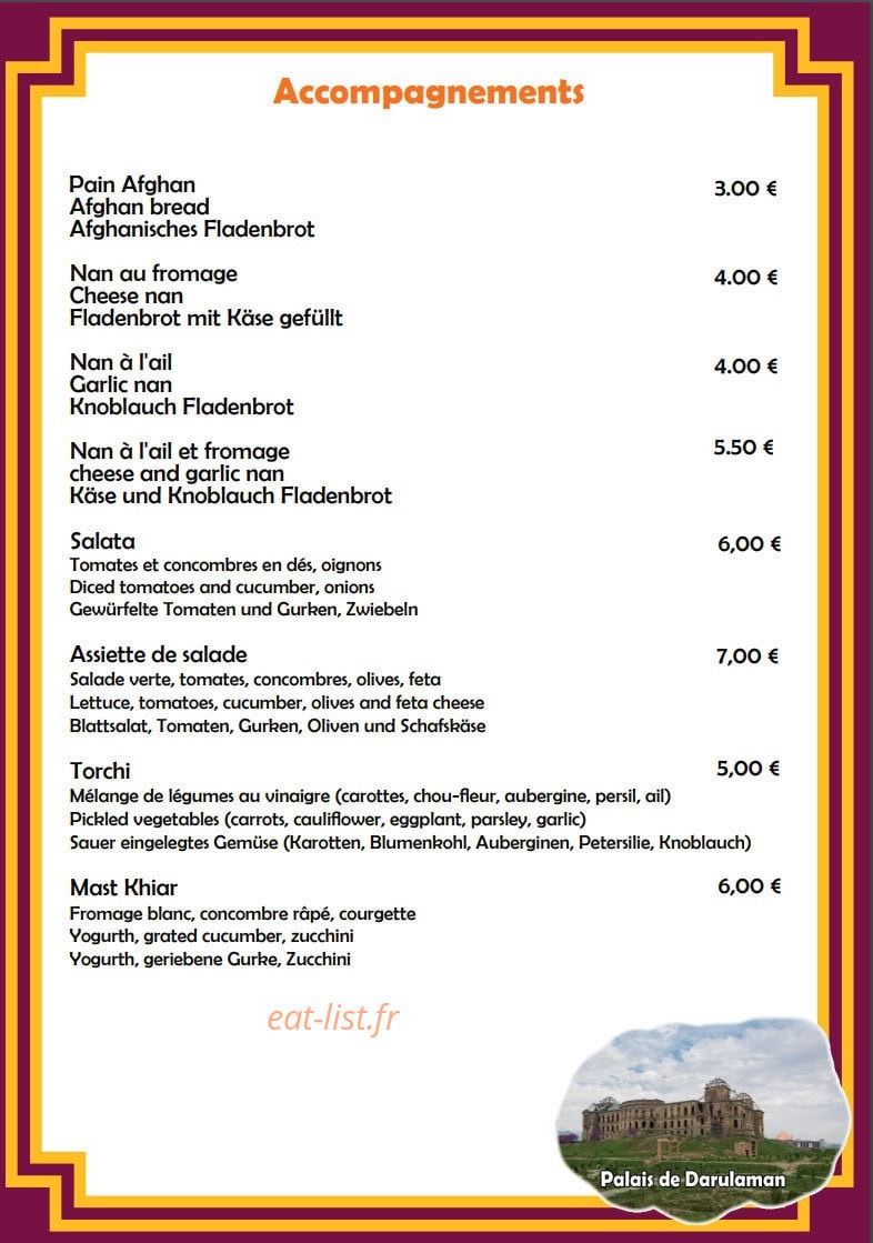Chez Madar Joon — carte page 6