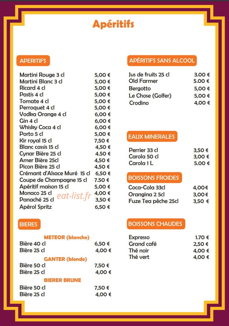 Chez Madar Joon — carte page 7