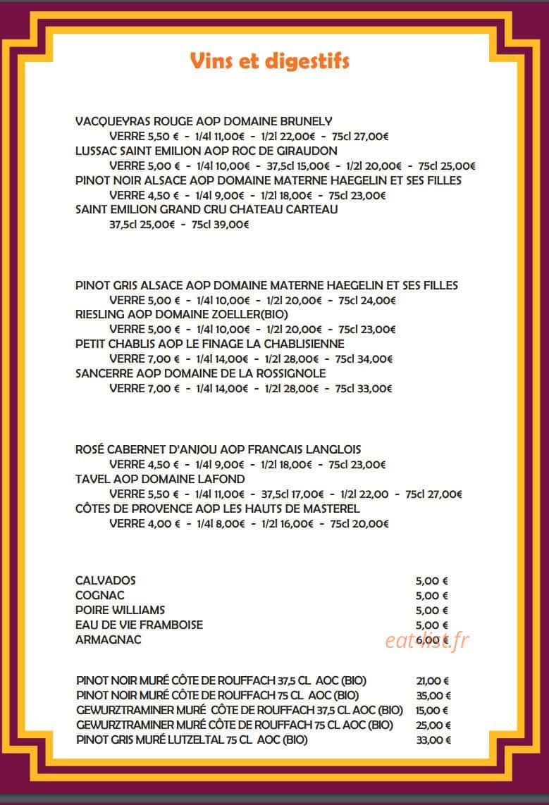 Chez Madar Joon — carte page 8