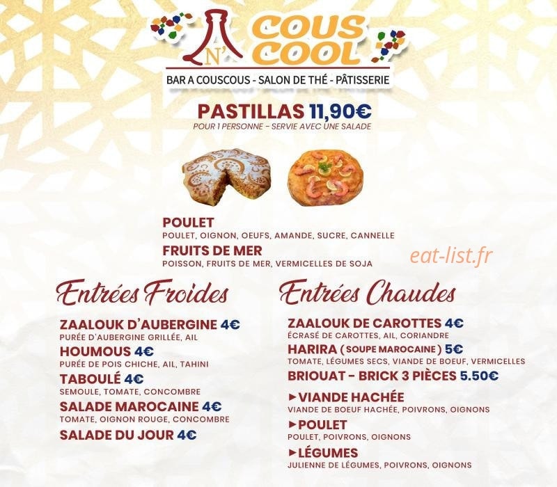 Cous N Cool — carte page 3