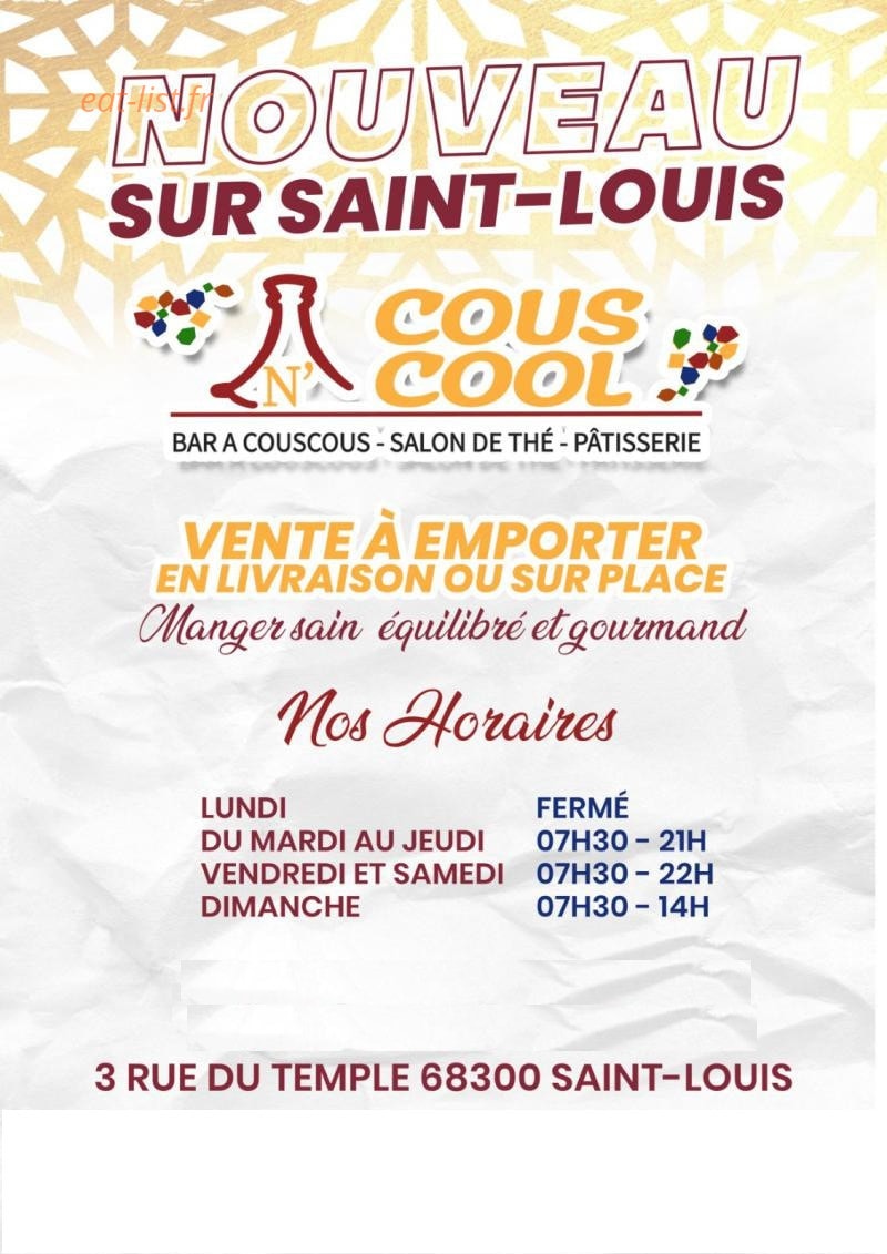 Cous N Cool — carte page 1
