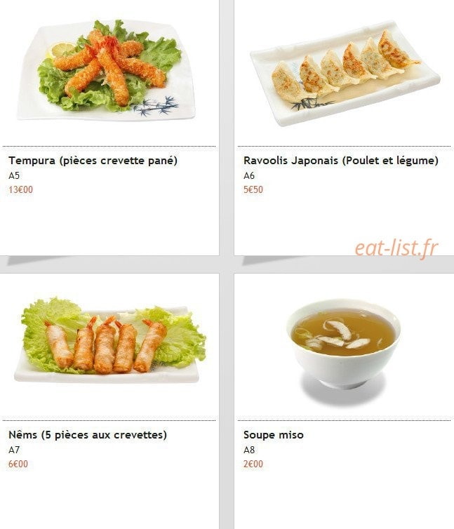Fuji Sushi — carte page 2
