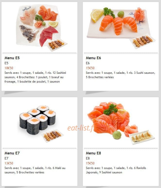 Fuji Sushi — carte page 8