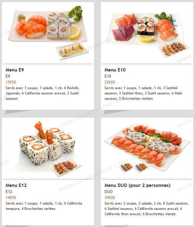 Fuji Sushi — carte page 9