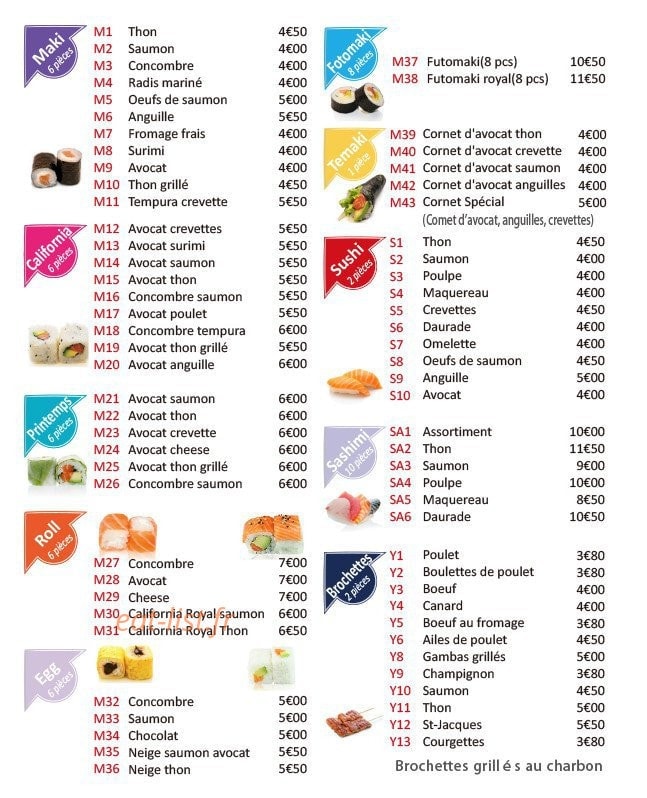 Fuji Sushi — carte page 4