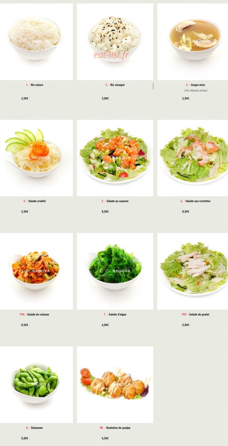 Nagoya Sushi — carte page 9