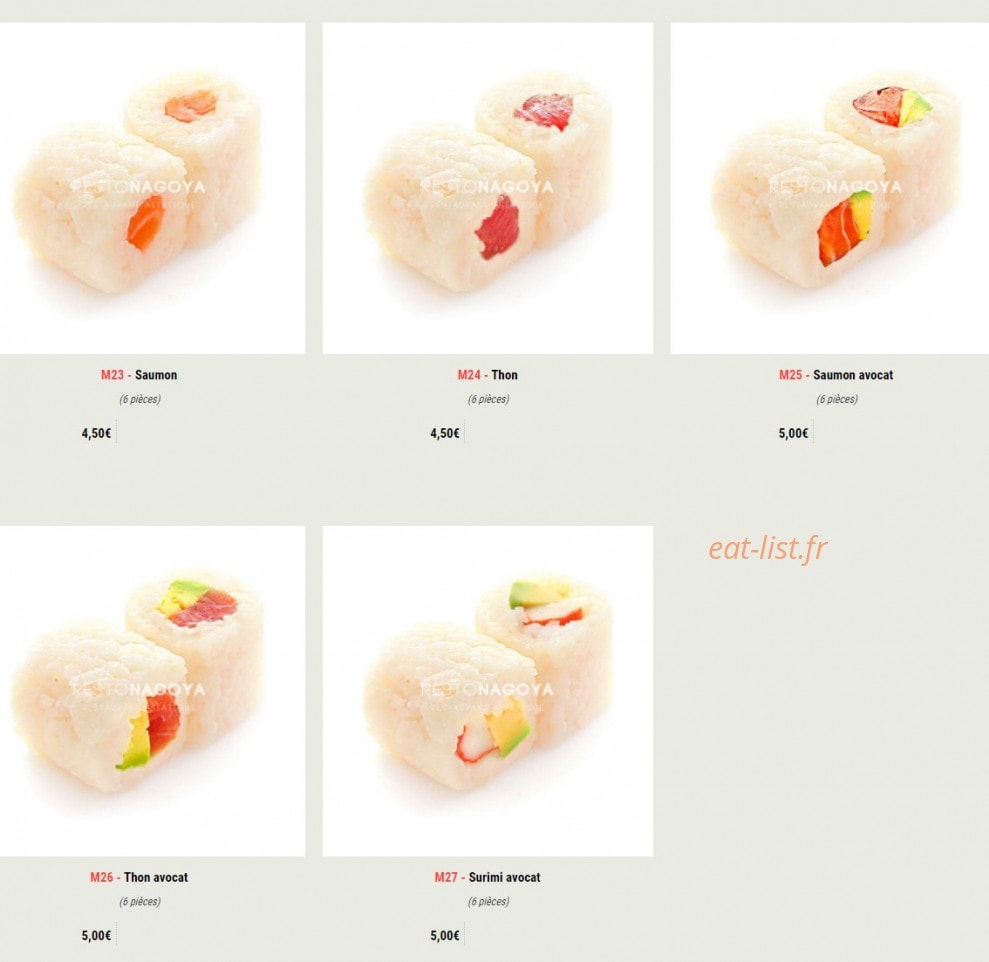 Nagoya Sushi — carte page 15