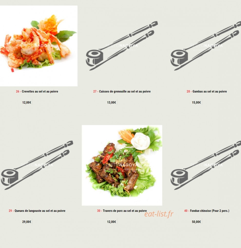 Nagoya Sushi — carte page 33