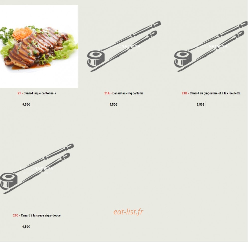 Nagoya Sushi — carte page 28