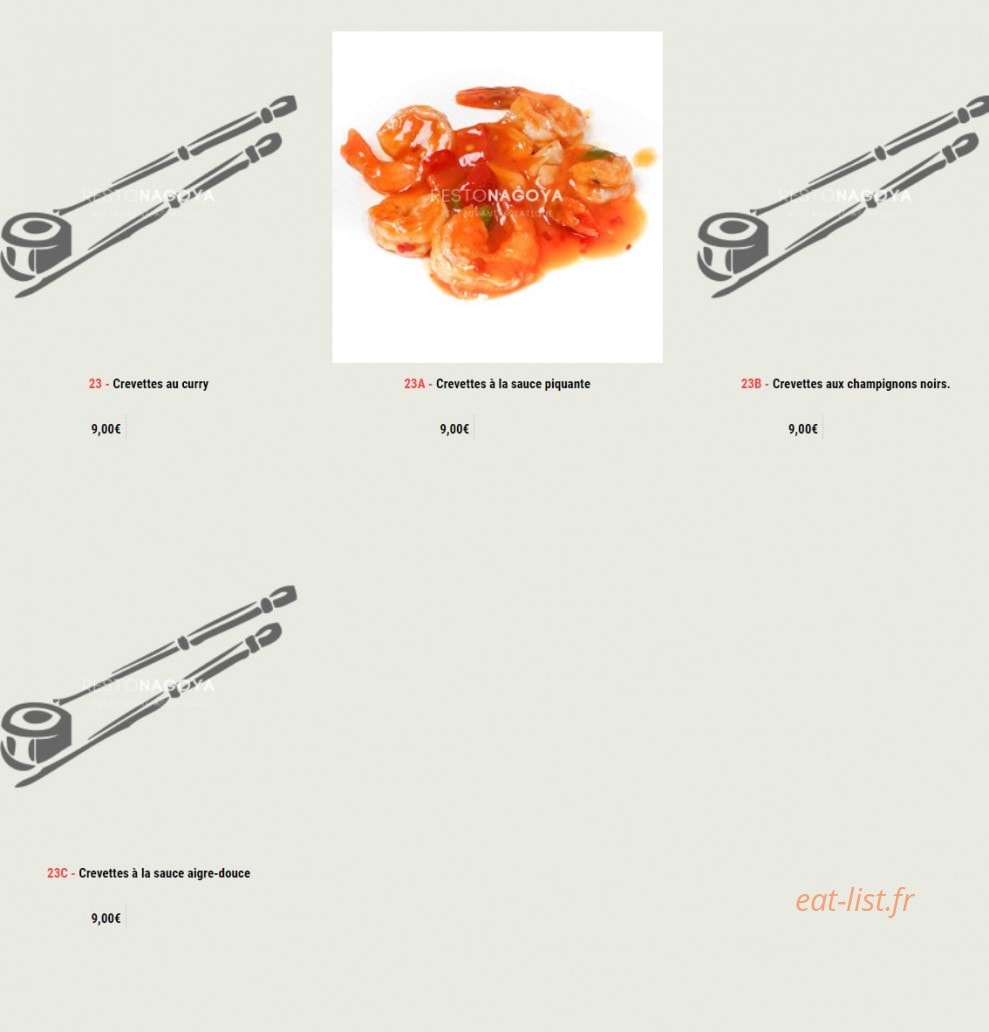 Nagoya Sushi — carte page 30