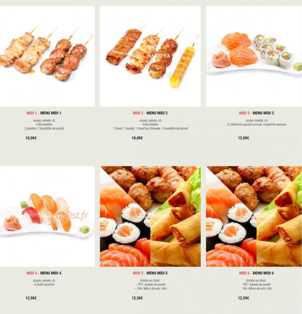 Nagoya Sushi — carte page 8