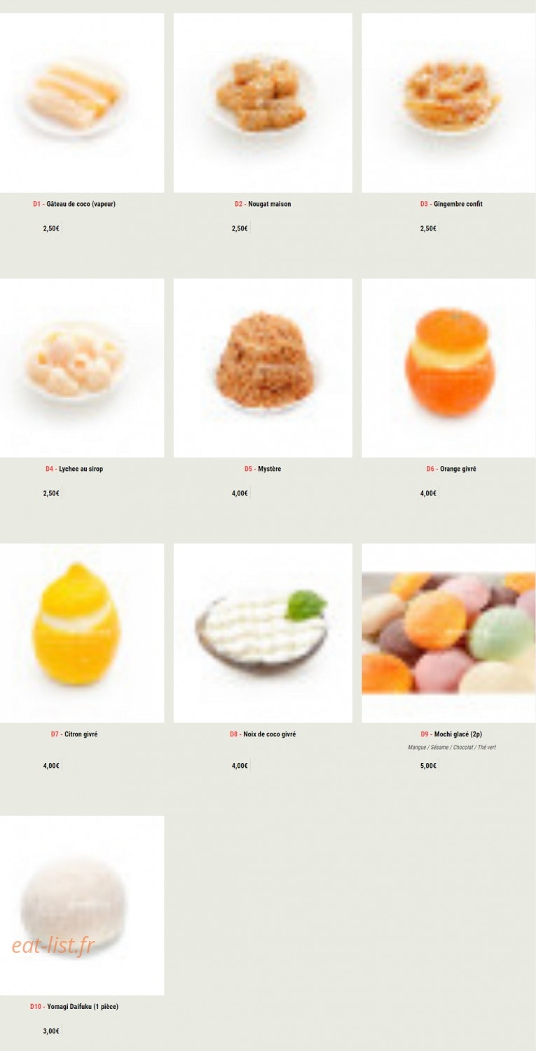 Nagoya Sushi — carte page 37