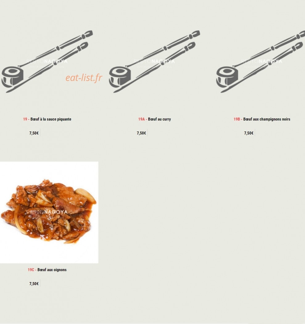 Nagoya Sushi — carte page 26