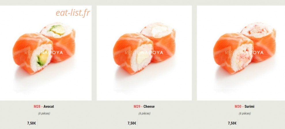 Nagoya Sushi — carte page 14