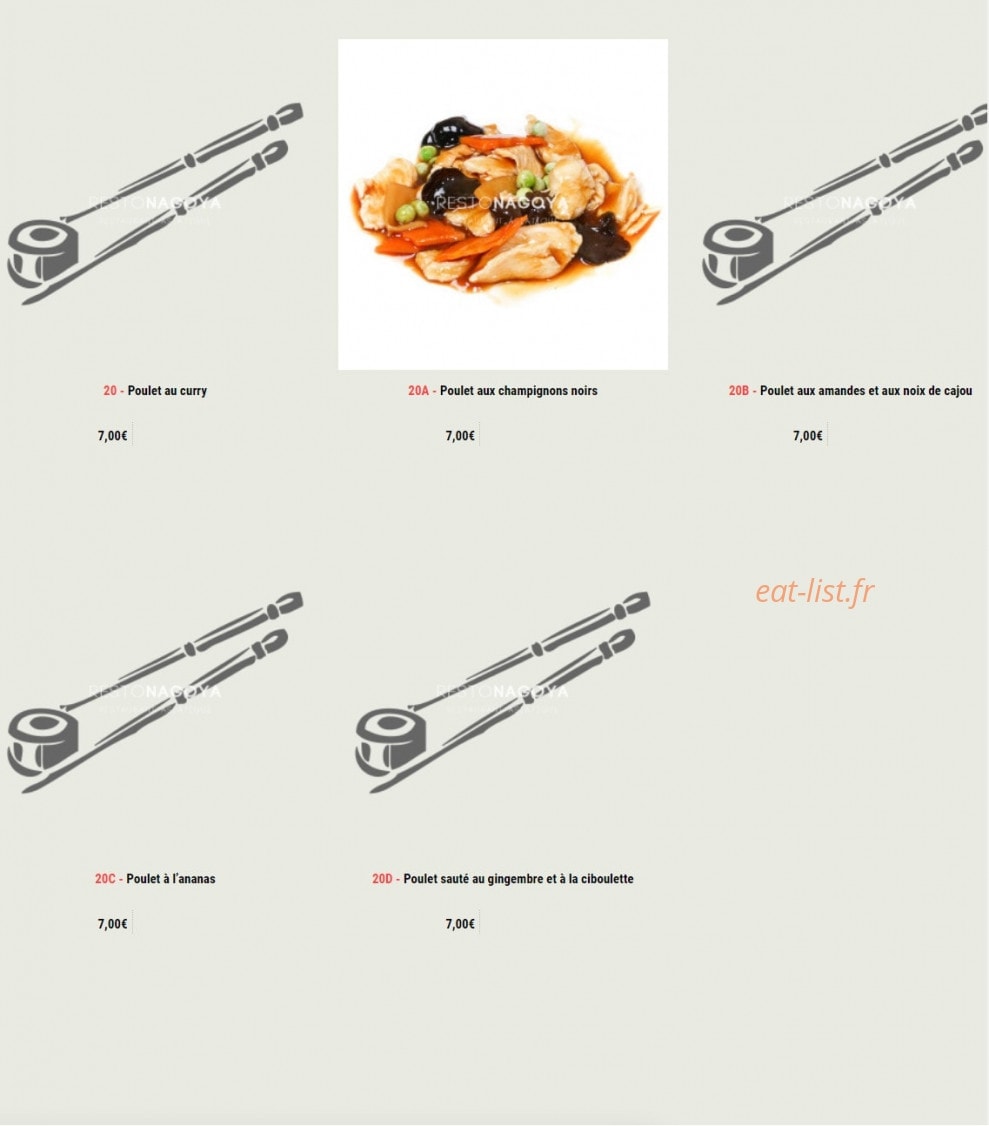 Nagoya Sushi — carte page 27