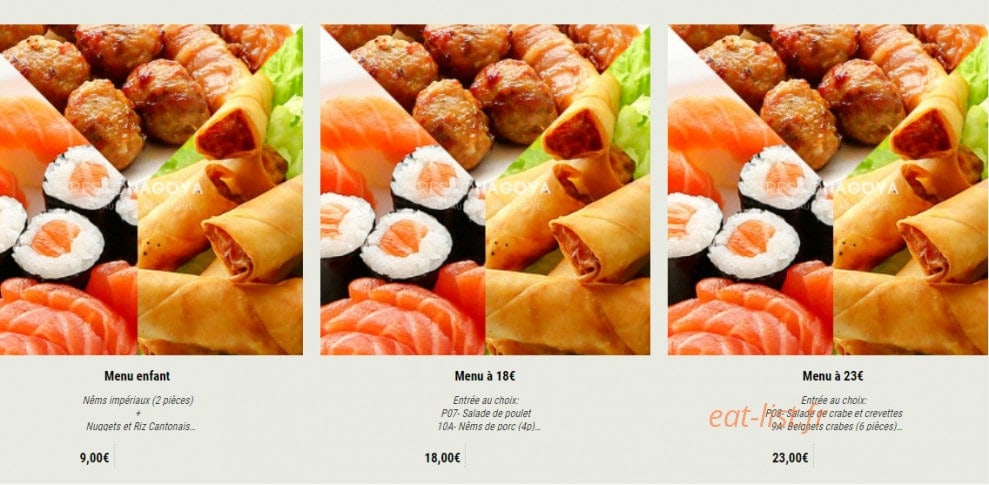 Nagoya Sushi — carte page 35