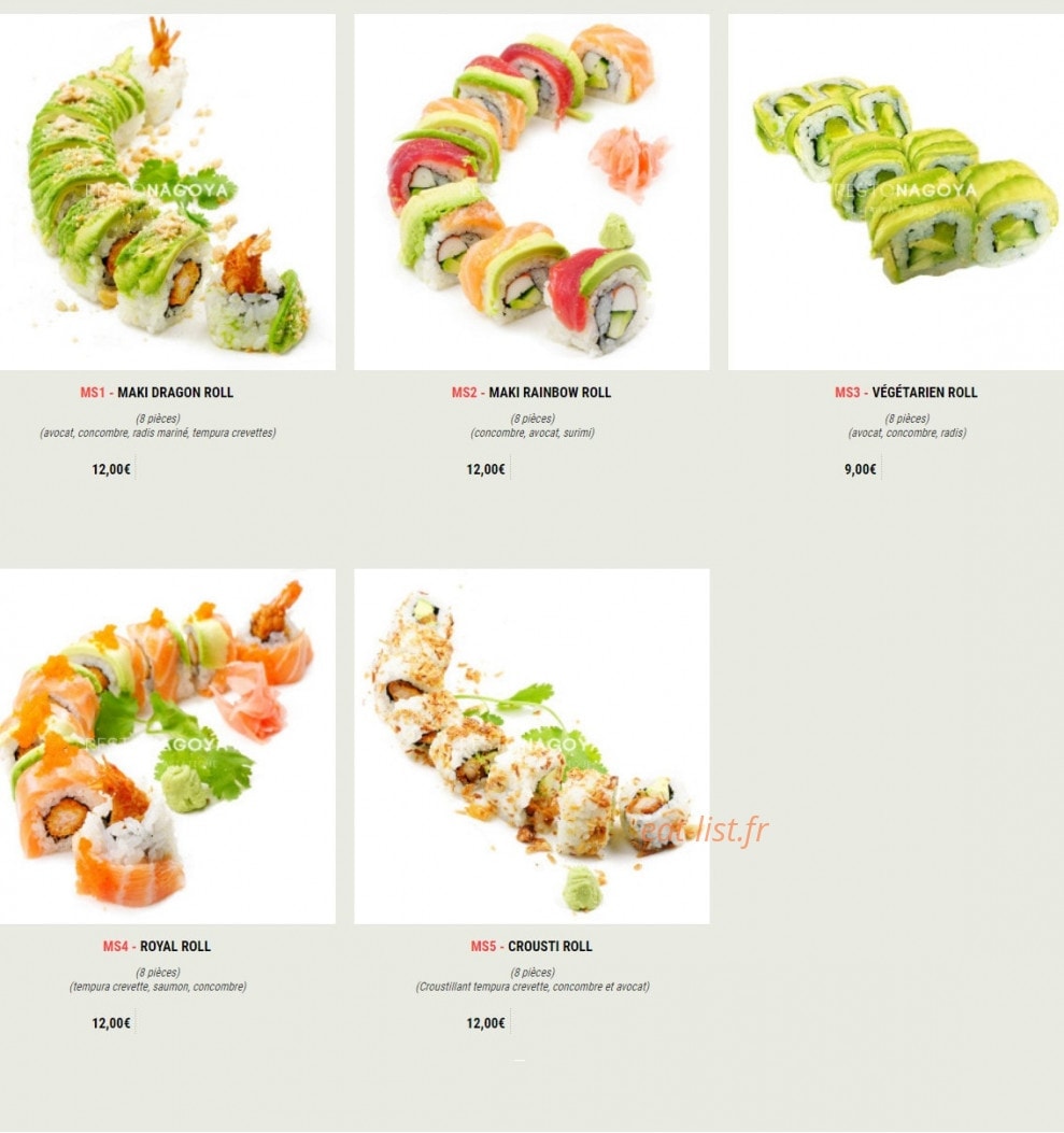 Nagoya Sushi — carte page 11